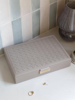 Stackers Classic Woven Lid Jewellery Box, Blush Pink - view 2, Taupe