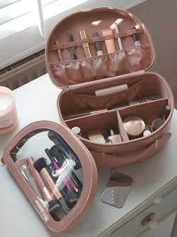 Stackers Patent Zipped Vanity Case - view 2, Copper Rose