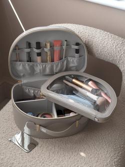 Stackers Patent Zipped Vanity Case - view 2, Putty