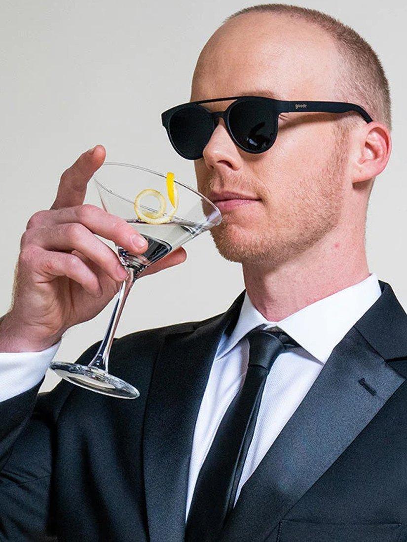 Product image 4 of 5, which shows goodr Unisex Professor Sunglasses, Black