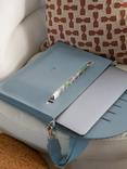 Stackers Slim Faux Leather Laptop Sleeve Bag, Dusky Blue