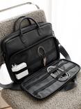 Stackers Faux Leather Laptop Bag, Black