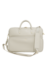 Stackers Faux Leather Laptop Bag, Black, Oatmeal