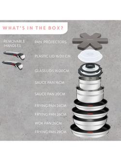 Jamie Oliver by Tefal Ingenio Stainless Steel Pans, Lids & Utensils Set, 18 Piece - view 2, Black