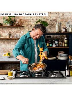 Jamie Oliver by Tefal Cooks Brushed Stainless Steel Frying Pan - view 2, Black