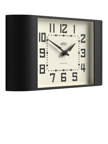 Newgate Clocks Metro Square Dial Analogue Wall Clock, Black - view 2, Black