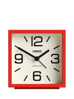 Newgate Clocks Mini Cubic Analogue Alarm Clock, Red, Red