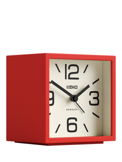 Newgate Clocks Mini Cubic Analogue Alarm Clock, Red - view 2, Red