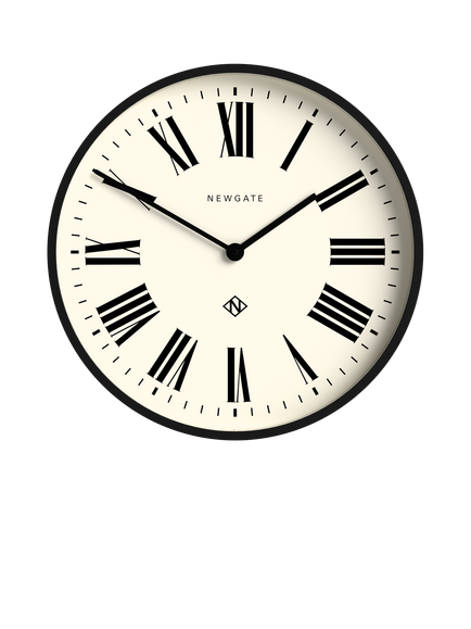 Newgate Clocks No2 Roman Numeral Wall Clock, Black, Black