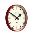 Newgate Clocks Echo Number 3 Analogue Wall Clock, 37cm, Railway Red