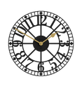 Newgate Clocks Warehouse Arabic Numeral Skeleton Wall Clock, 40cm, Black