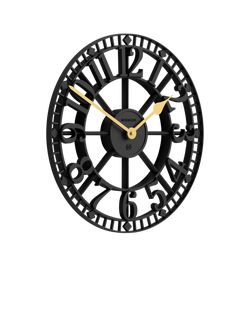 Newgate Clocks Warehouse Arabic Numeral Skeleton Wall Clock, 40cm, Black - view 2, Black