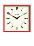 Jones Clocks Box Analogue Wall Clock, Engine Red