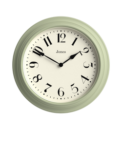 Jones Clocks Fenchurch Analogue Wall Clock, 40cm, Desert Sage, Desert Sage
