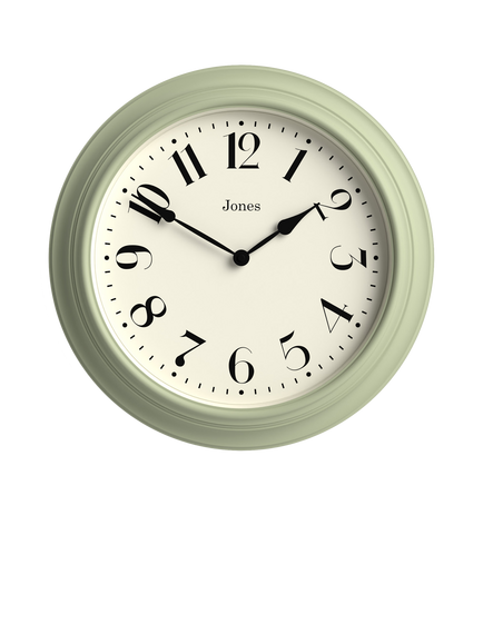 Jones Clocks Fenchurch Analogue Wall Clock, 40cm, Desert Sage, Desert Sage