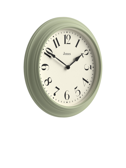Jones Clocks Fenchurch Analogue Wall Clock, 40cm, Desert Sage - view 2, Desert Sage