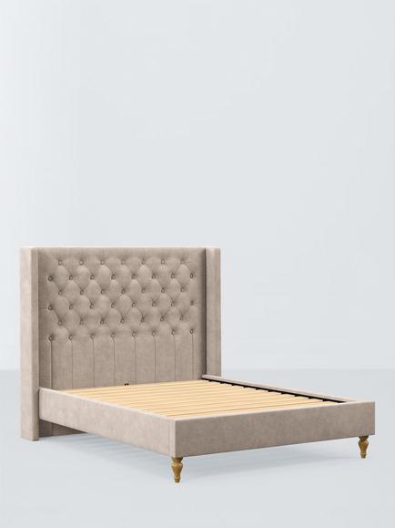 Millbrook Beds Astley Upholstered Bed Frame, Double, Relaxed Chenille Pearl