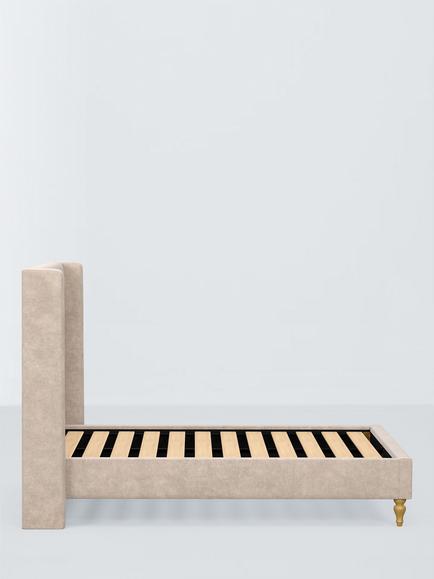 Millbrook Beds Astley Upholstered Bed Frame, Double - view 2, Relaxed Chenille Pearl