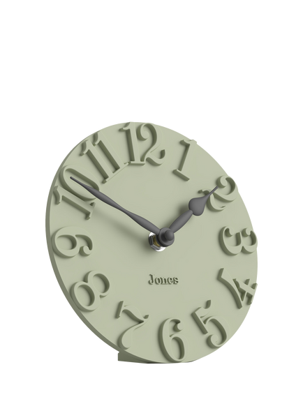 Jones Clocks Hampstead Analogue Mantel Clock, Desert Sage - view 2, Desert Sage