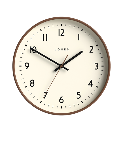 Jones Clocks Jam Analogue Wall Clock, 30cm, Mocha, Mocha Mousse