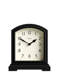Jones Clocks Tavern Analogue Mantel Clock, Black