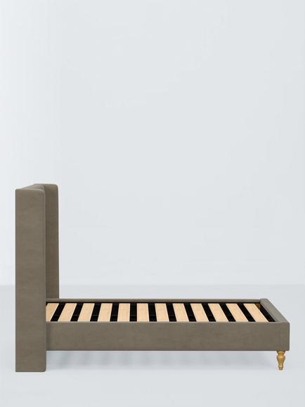 John Lewis Astley Upholstered Bed Frame, Super King Size - view 2, Matte Velvet Mink