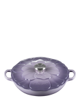Le Creuset Cast Iron Petal Signature Shallow Casserole, 26cm, Bluebell