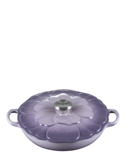 Le Creuset Cast Iron Petal Signature Shallow Casserole, 26cm, Bluebell