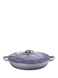 Le Creuset Cast Iron Petal Signature Shallow Casserole, 26cm, Bluebell
