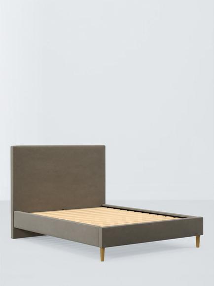 John Lewis Dee Upholstered Bed Frame, King Size, Matte Velvet Mink
