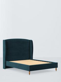 John Lewis Tyne Upholstered Bed Frame, Double, Matte Velvet Kingfisher