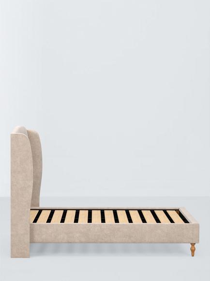 Millbrook Beds Tyne Upholstered Bed Frame, Double - view 2, Relaxed Chenille Pearl