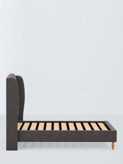 John Lewis Tyne Upholstered Bed Frame, Double - view 2, Relaxed Chenille Storm Grey