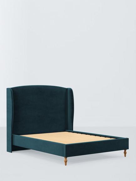 Millbrook Beds Tyne Upholstered Bed Frame, King Size, Matte Velvet Kingfisher