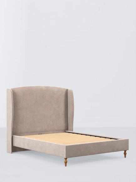 Millbrook Beds Tyne Upholstered Bed Frame, King Size, Relaxed Chenille Pearl