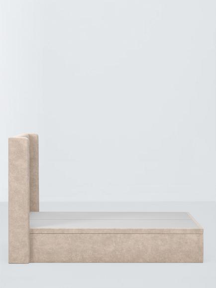 Millbrook Beds Astley Upholstered Ottoman Storage Bed Frame, Double - view 2, Relaxed Chenille Pearl