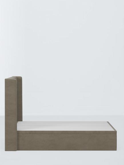 John Lewis Astley Upholstered Ottoman Storage Bed Frame, King Size - view 2, Matte Velvet Mink