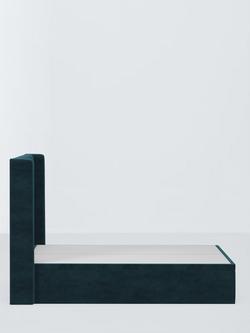 John Lewis Astley Upholstered Ottoman Storage Bed Frame, King Size - view 2, Matte Velvet Kingfisher