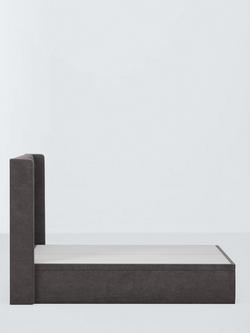 John Lewis Astley Upholstered Ottoman Storage Bed Frame, King Size - view 2, Relaxed Chenille Storm Grey