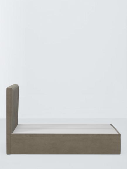 John Lewis Avon Ottoman Storage Bed Frame, Double - view 2, Matte Velvet Mink