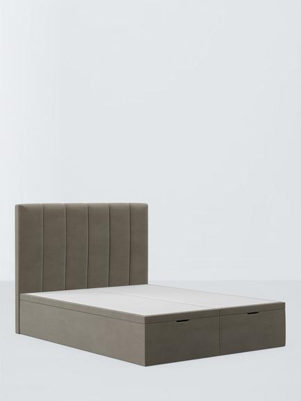 John Lewis Avon Ottoman Storage Bed Frame, Super King Size, Matte Velvet Mink
