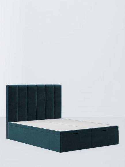 Millbrook Beds Avon Ottoman Storage Bed Frame, Super King Size, Matte Velvet Kingfisher