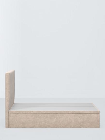 Millbrook Beds Dee Ottoman Storage Upholstered Bed Frame, Double - view 2, Relaxed Chenille Pearl
