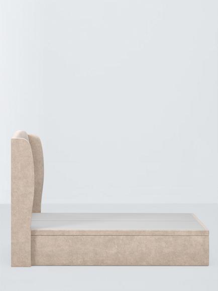 Millbrook Beds Tyne Ottoman Storage Upholstered Bed Frame, Double - view 2, Relaxed Chenille Pearl