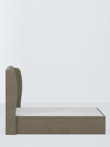 John Lewis Tyne Ottoman Storage Upholstered Bed Frame, King Size - view 2, Matte Velvet Mink