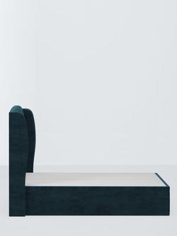 John Lewis Tyne Ottoman Storage Upholstered Bed Frame, King Size - view 2, Matte Velvet Kingfisher