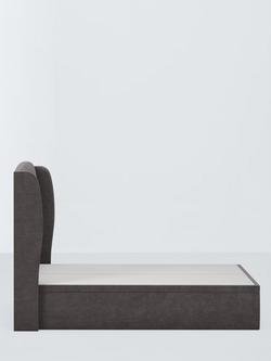 John Lewis Tyne Ottoman Storage Upholstered Bed Frame, King Size - view 2, Relaxed Chenille Storm Grey