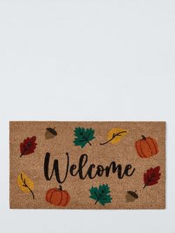 John Lewis Autumnal Welcome Door Mat, Multi, Multi