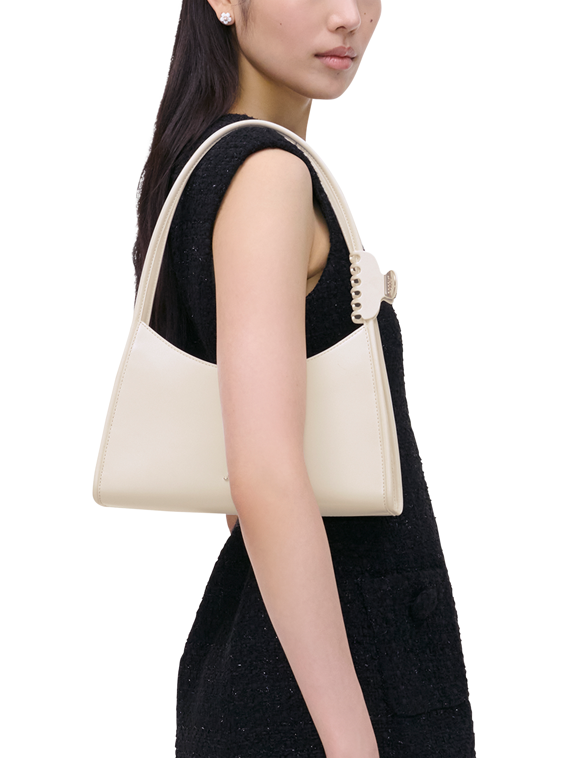 Product image 2 of 7, which shows Marc Jacobs Leather The Claw Shoulder Bag, Cotton White