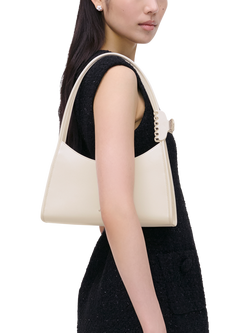 Marc Jacobs Leather Claw Clip Shoulder Bag, Black - view 2, Cotton White